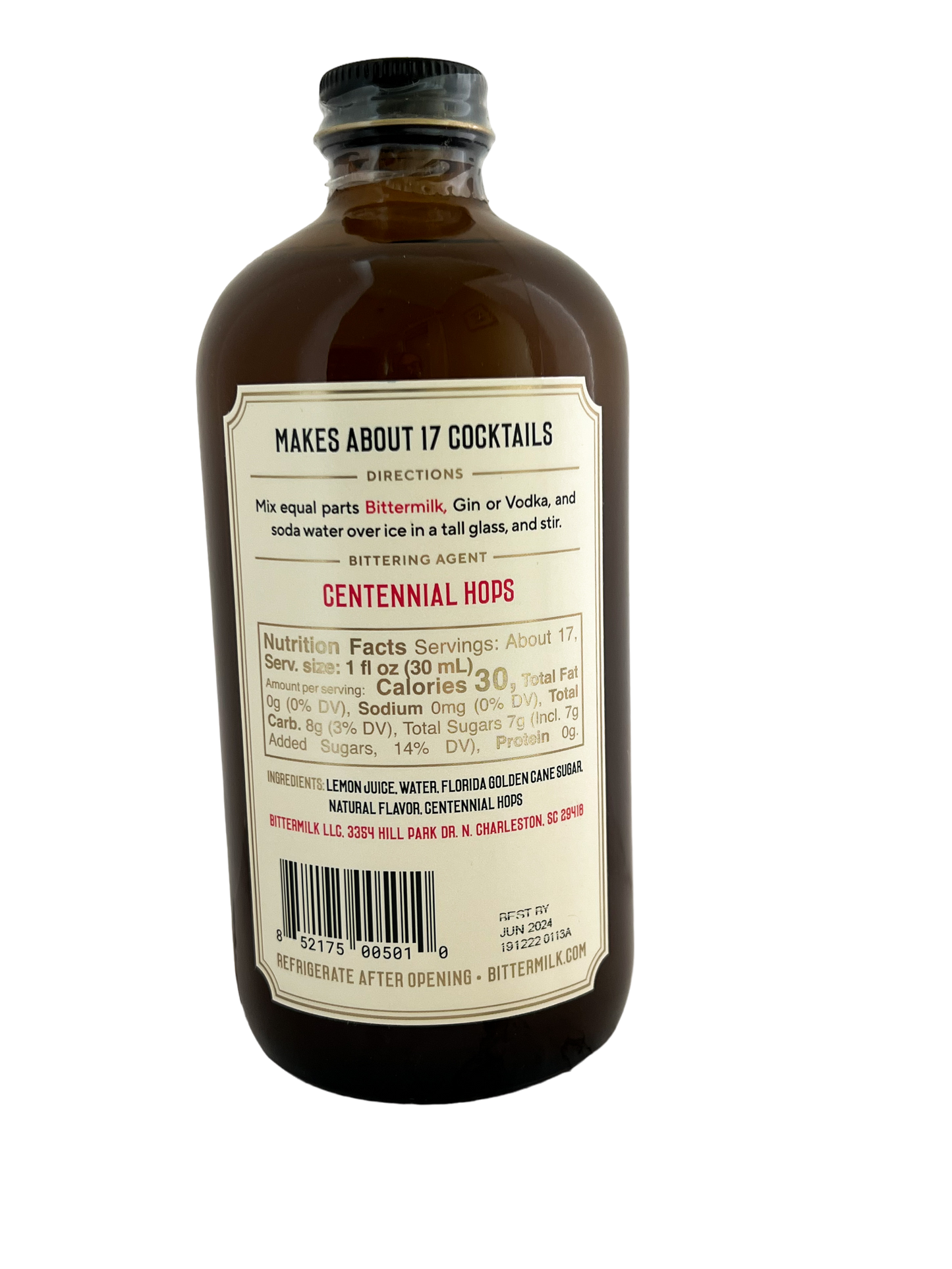 Tom Collins Elderflower & Hops by Bittermilk 17 oz