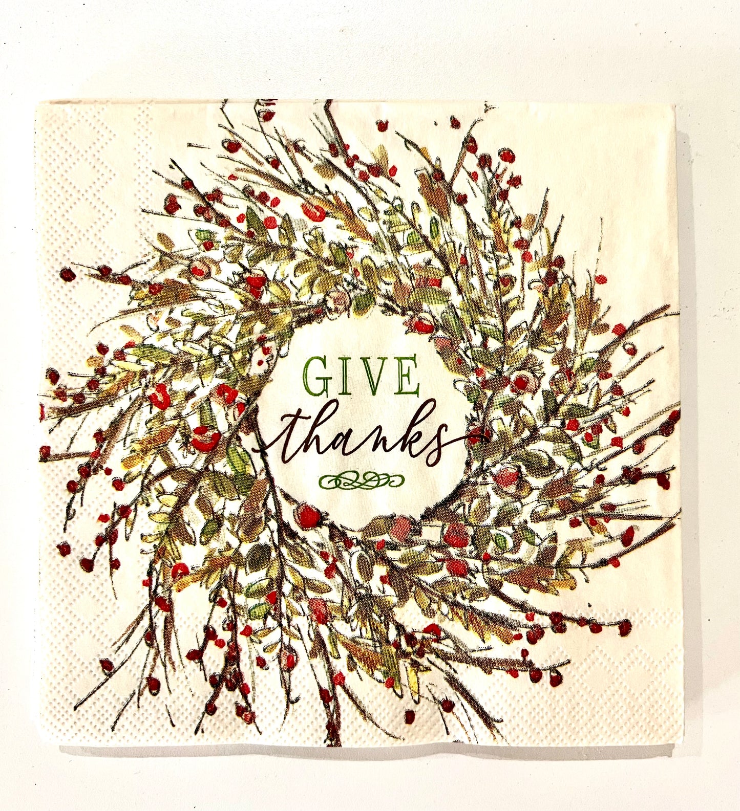 Give Thanks cocktail napkin