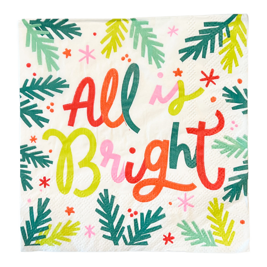 All Is Bright cocktail napkin