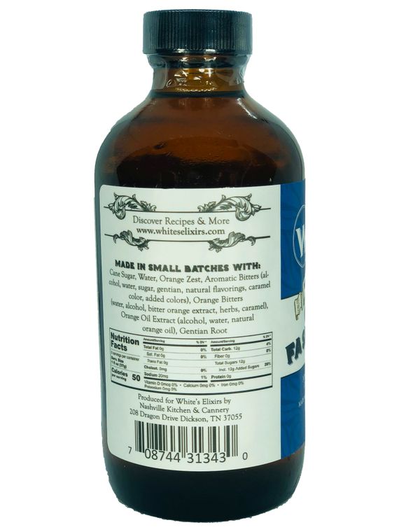 White's Elixers 8 oz old fashioned drink mix back label ingredients