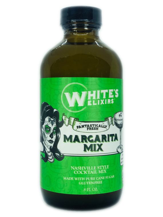 8 oz White's Elixers margarita drink mix front